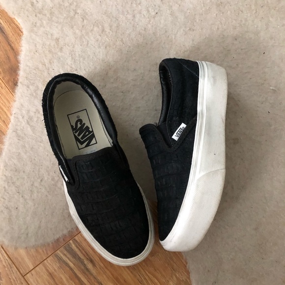 Black Snakeskin Platform Vans | Poshmark